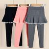 Girls Pants Skirt Fake Two Piece Children's Breathable Skirt Pants Thin Bottom Pants Girls Leggings Pleated Mini Skirts Spring Autumn