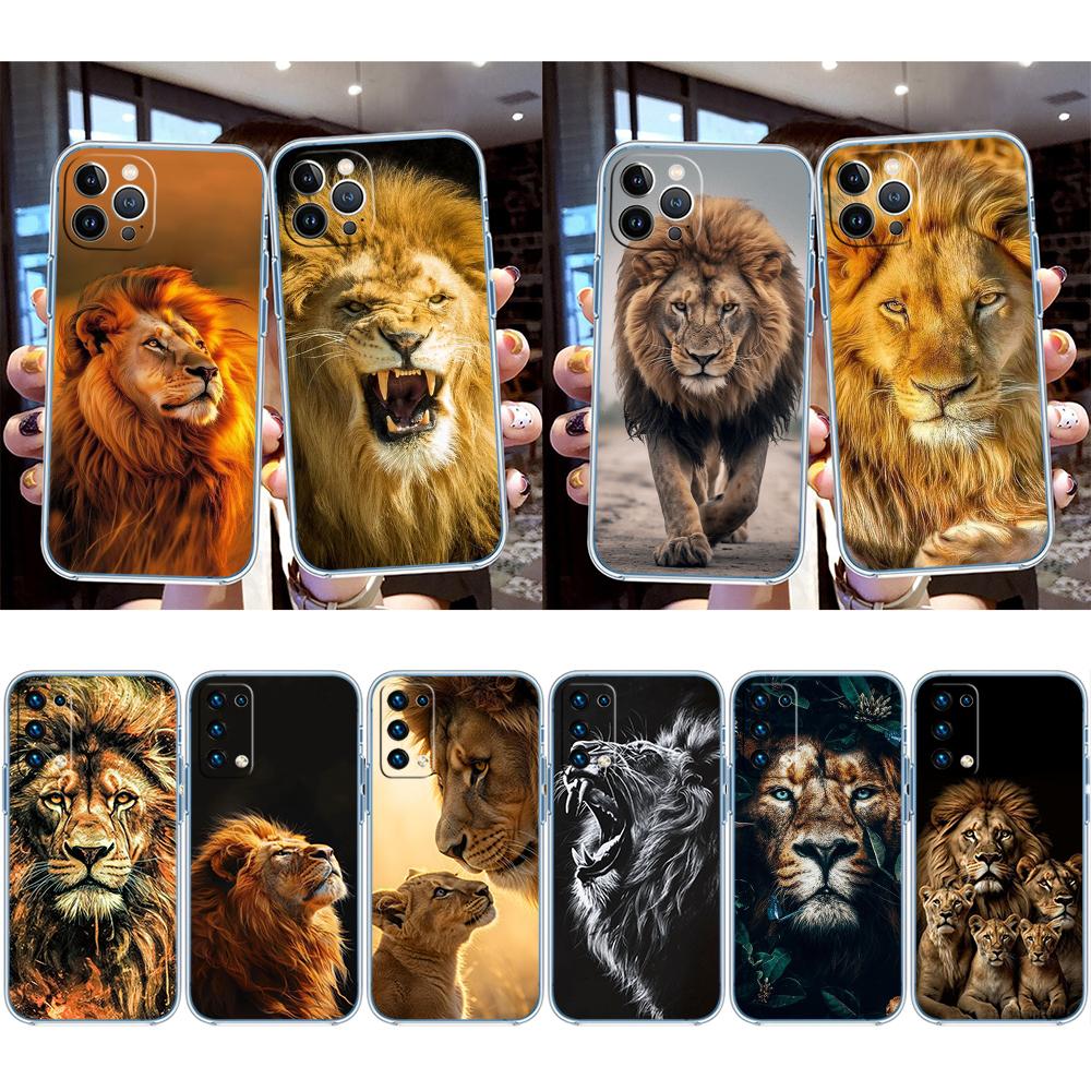 Animal Lion Transparent Phone Case for Motorola Moto G7 G8 G9 G84 G85 G73 G24 G15 Z2 Play Power Plus