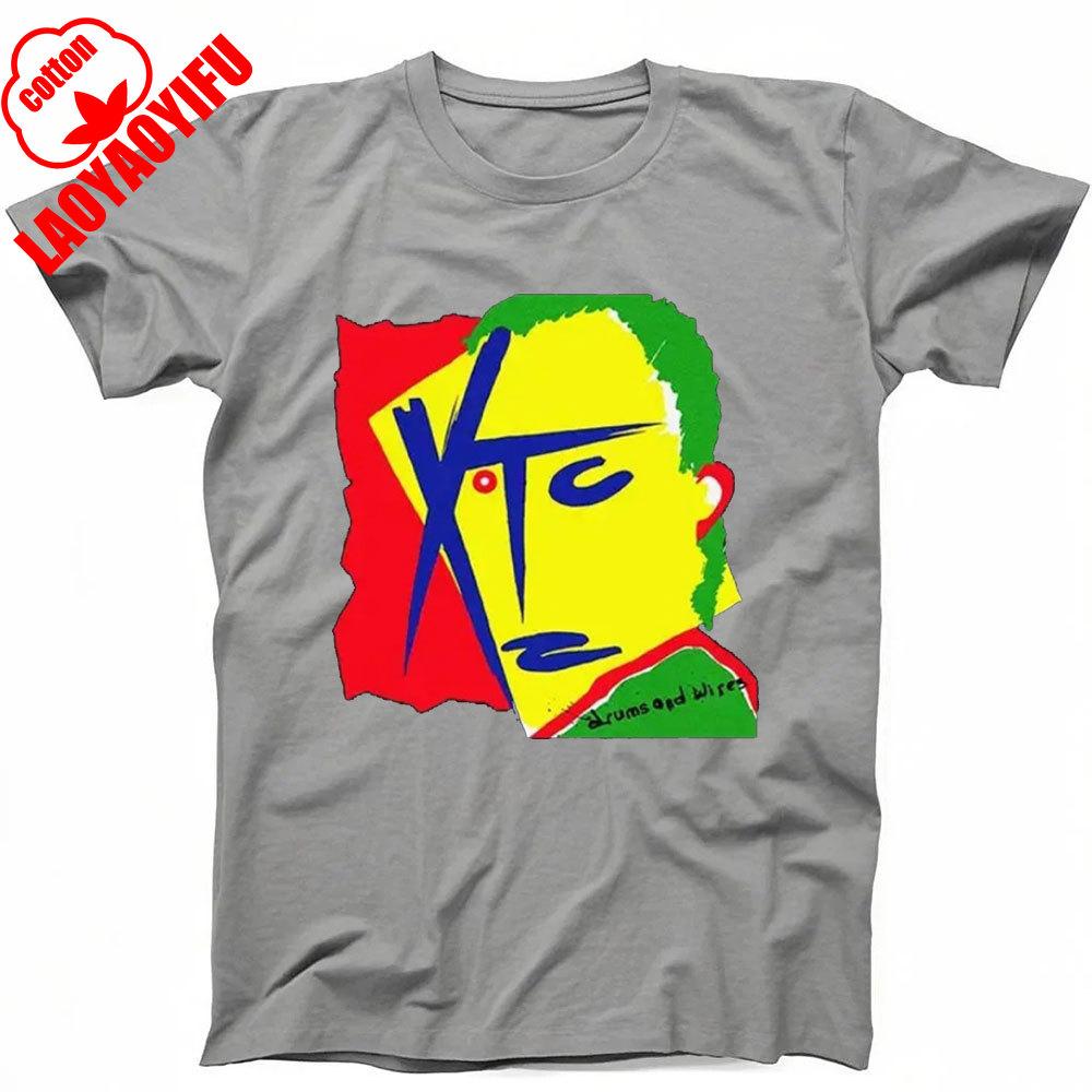 XTC Drums and Wires New Wave Rock Music Gift Black T Shirt Fashionable and Casual Combed Cotton Short Sleeved Round Neck T-shirt