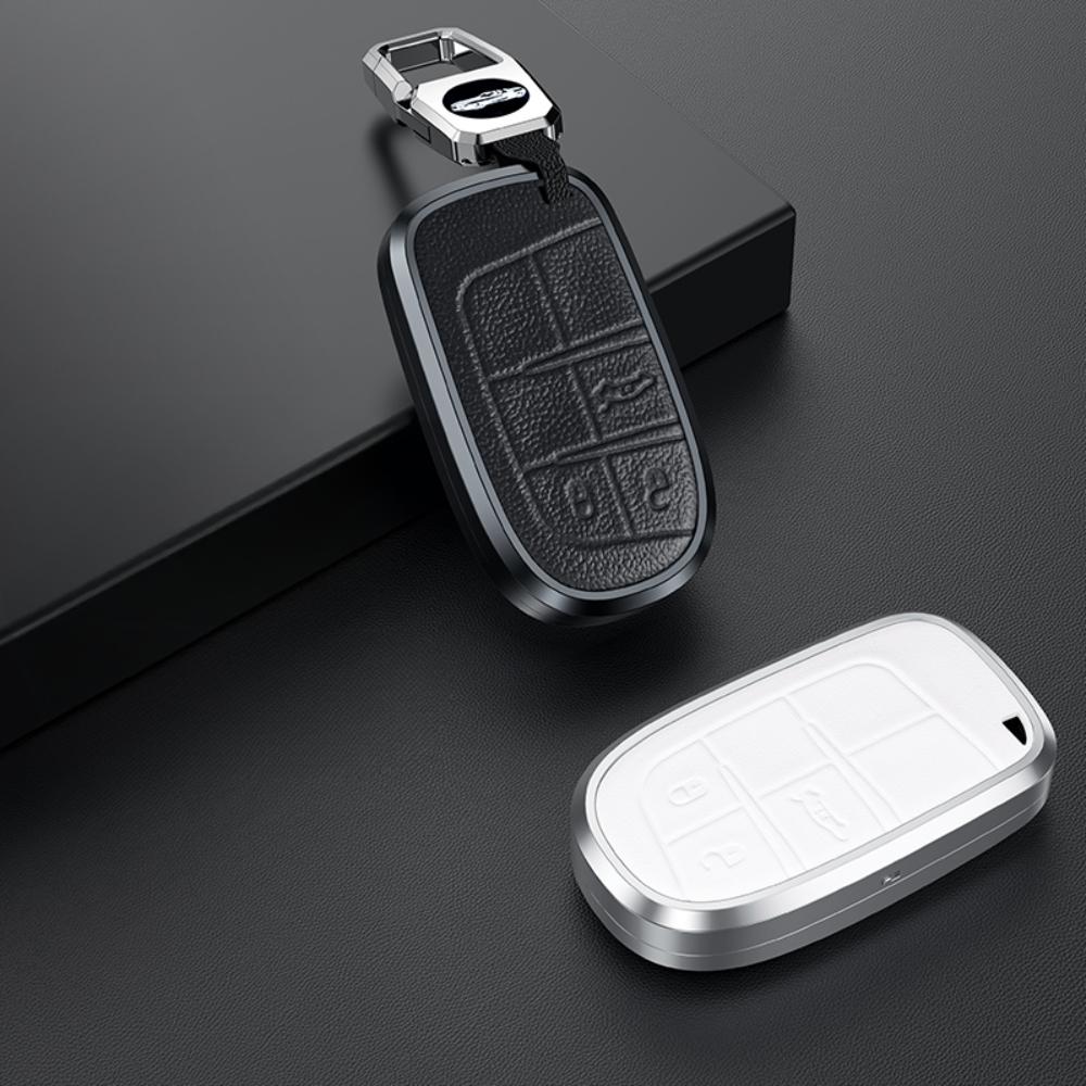 Ronsi Car Key Case Cover Shell Fob For Jeep Grand Cherokee Wk2 Kl Wrangler Jk Commander Compass Dodger Chrysler 300 Car Key Bag