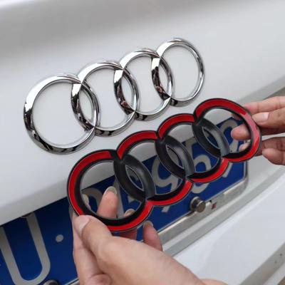 For 8L For Audi A3 A6L A7 A1 A2 A8 A4 A5 Q3 Q5 Q7 Q8 Q2L TT Q6 RS3 RS4 RS5 RS6 4 Rings ABS Car Front Hood Emblem Bonnet Logo Rear Logo