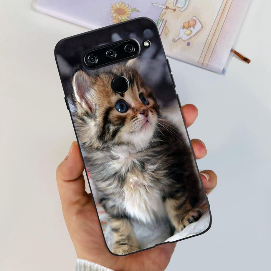 For LG V40 ThinQ Case Cover For LG V35 V35+ ThinQ Soft TPU Silicone Cases Fashion Flower Cute Pattern Funda For LGV40 ThinQ Capa