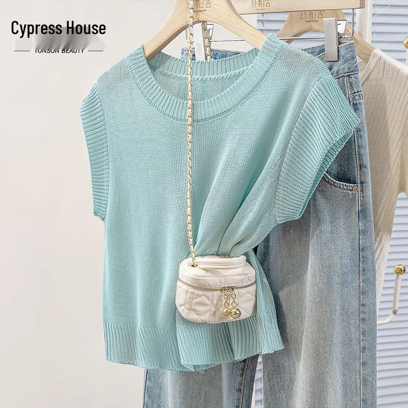 Women s Elegant Short-Sleeve Knitted Top One Size