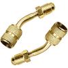 2PCS R410a Adapter for Mini Split System- 5/16" Female To 1/4" Male SAE Swivel Quick Coupler with 45° Thimble- R410A Charging Vacuum Port Adapter