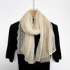 Artistic Celebrity Lace Cotton Linen Scarf for Women In Summer Air-conditioned Room Neck Protection Shawl Travel Scarf