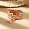 Boho Perlenarmband Instagram-inspiriert Nischenstil Farbblock-Stapelarmband-Set