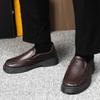 Casual Leather Shoes Spring and Autumn New Thick-soled Soft-soled Soft-faced Foot Cover Comfortable and Versatile Men's Leather Shoes Shoes