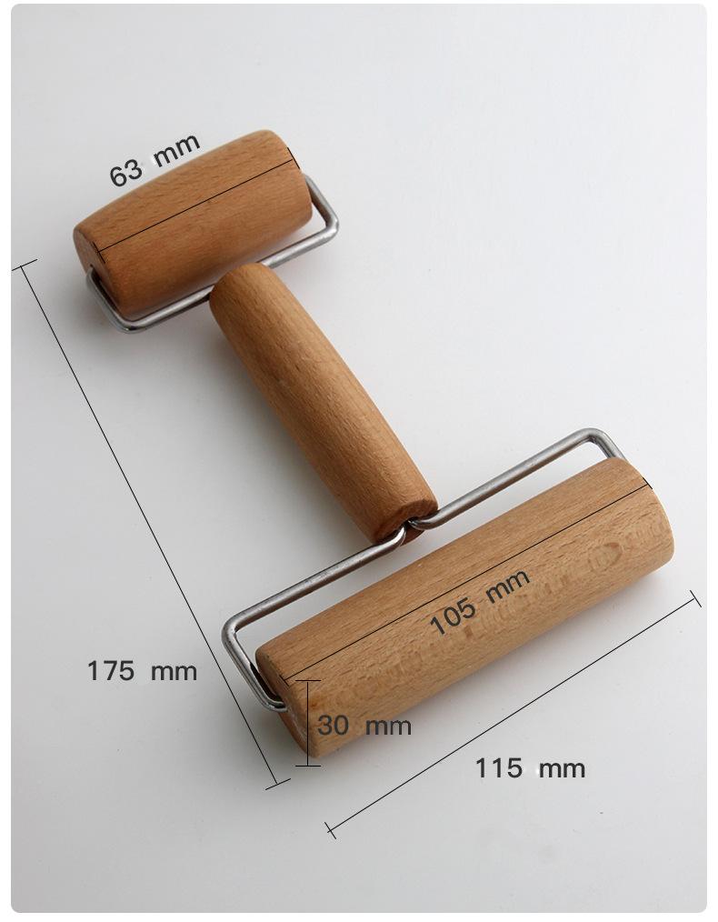 1 Stück Nudelholz mit Doppelkopf Teig- und Pizza-Bäckerrolle Holz-Nudelholz Backen Zerkleinern Nüsse Cracker Kekse Küchenutensilien
