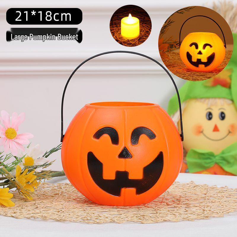 Children's Halloween Pumpkin Lantern Candy Basket - Trick-or-Treat Toy & Decoration