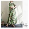 Thin Cotton and Linen Loose Artistic Beach Skirt Retro Long Robe