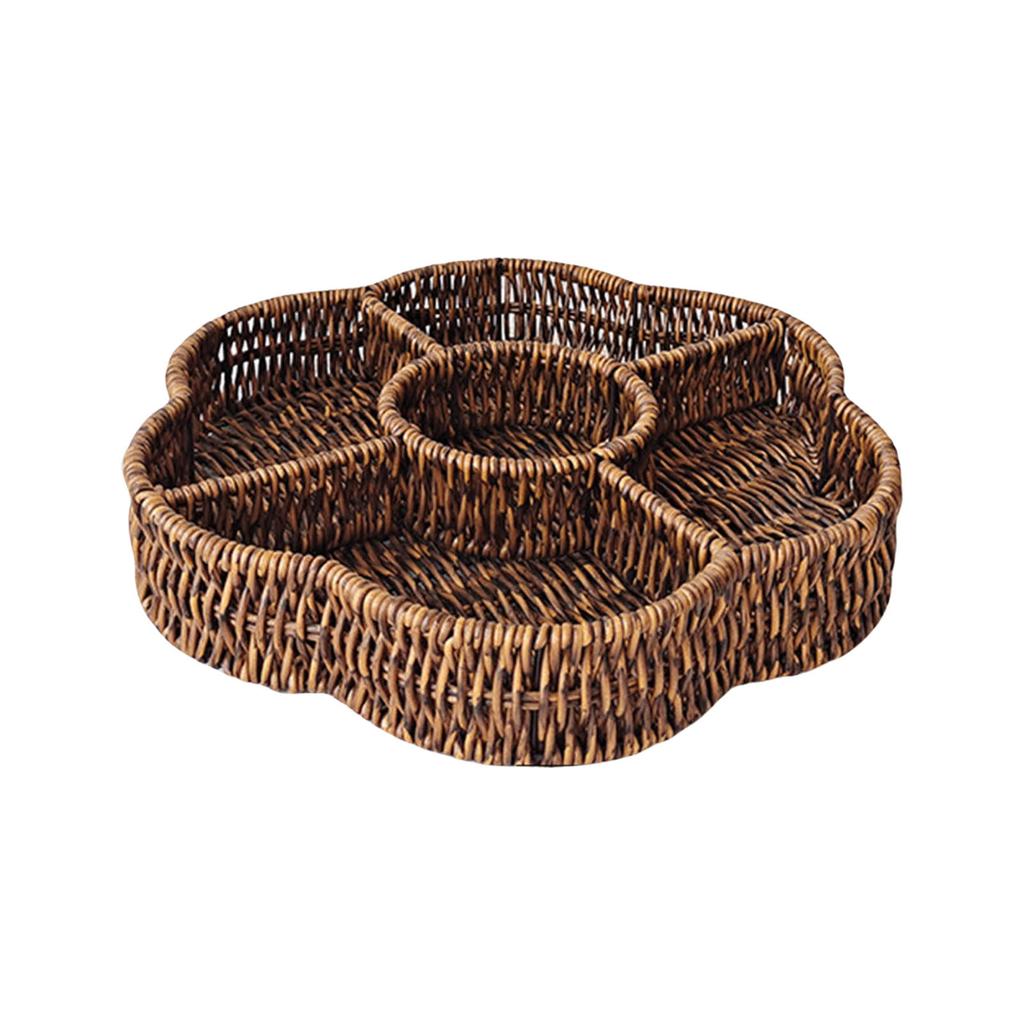 Serviertablett aus Imitationsrattan, umweltfreundliches Körbchen-Tablett aus Imitationsrattan für stilvolles Servieren und Aufbewahren von Speisen