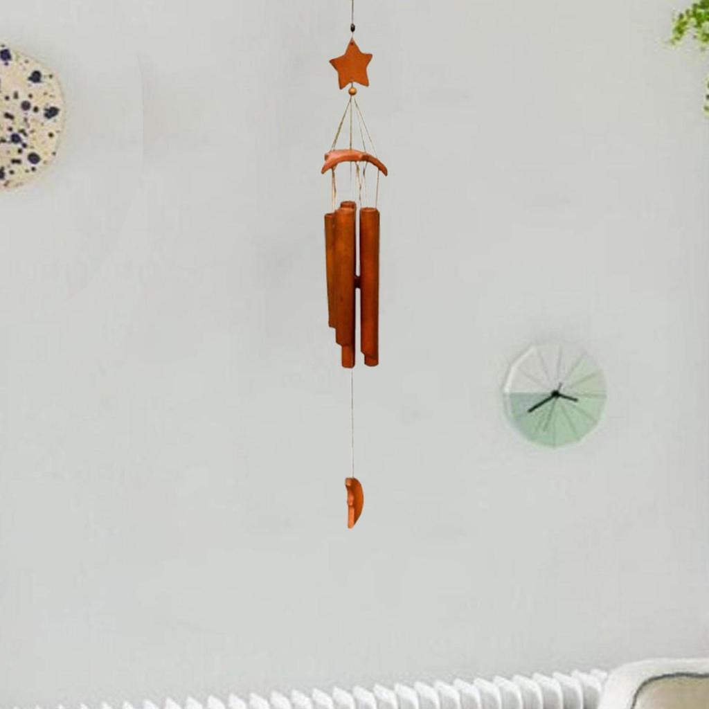 Bamboo Wind Chimes Handcrafted Decorative Crafts Simple Bless Hanging Wind Bell for Indoor Home Decoration Patio Outside Balcony