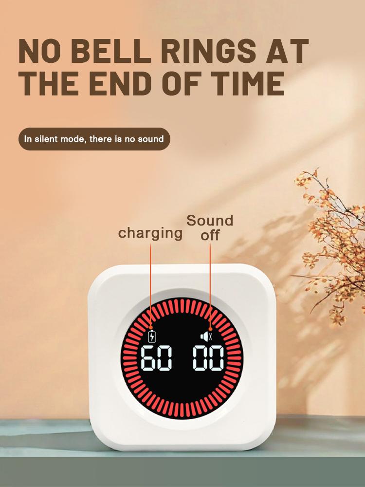 Sechseckiger visueller Flip-Timer für Kinder Digitaler Lern-Pomodoro-Koch-Timer Stumme Zeiterfassung Magnetisch Smart Produktivität Küchenzeit