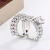 New Fashion Full Star Imitation Diamond Ring European and American Exaggerated Style Wedding Engagement Ring