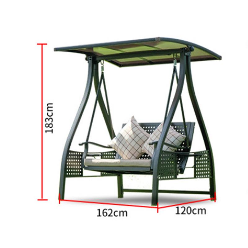 In-Stock Outdoor Hanging Swing Chair: Waterproof Wrought Iron Reclining Rocker for Balcony, Courtyard, or Garden