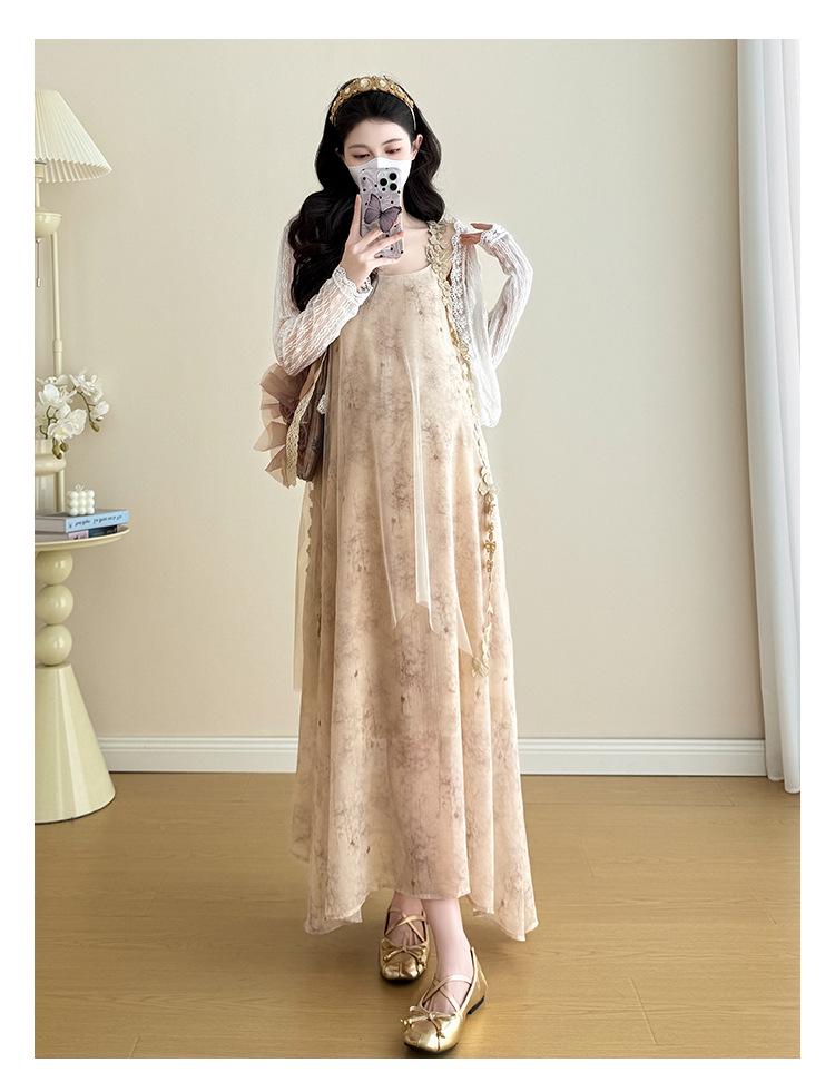 2025 Summer Korean-Style Maternity Dress & Sun Protection Set