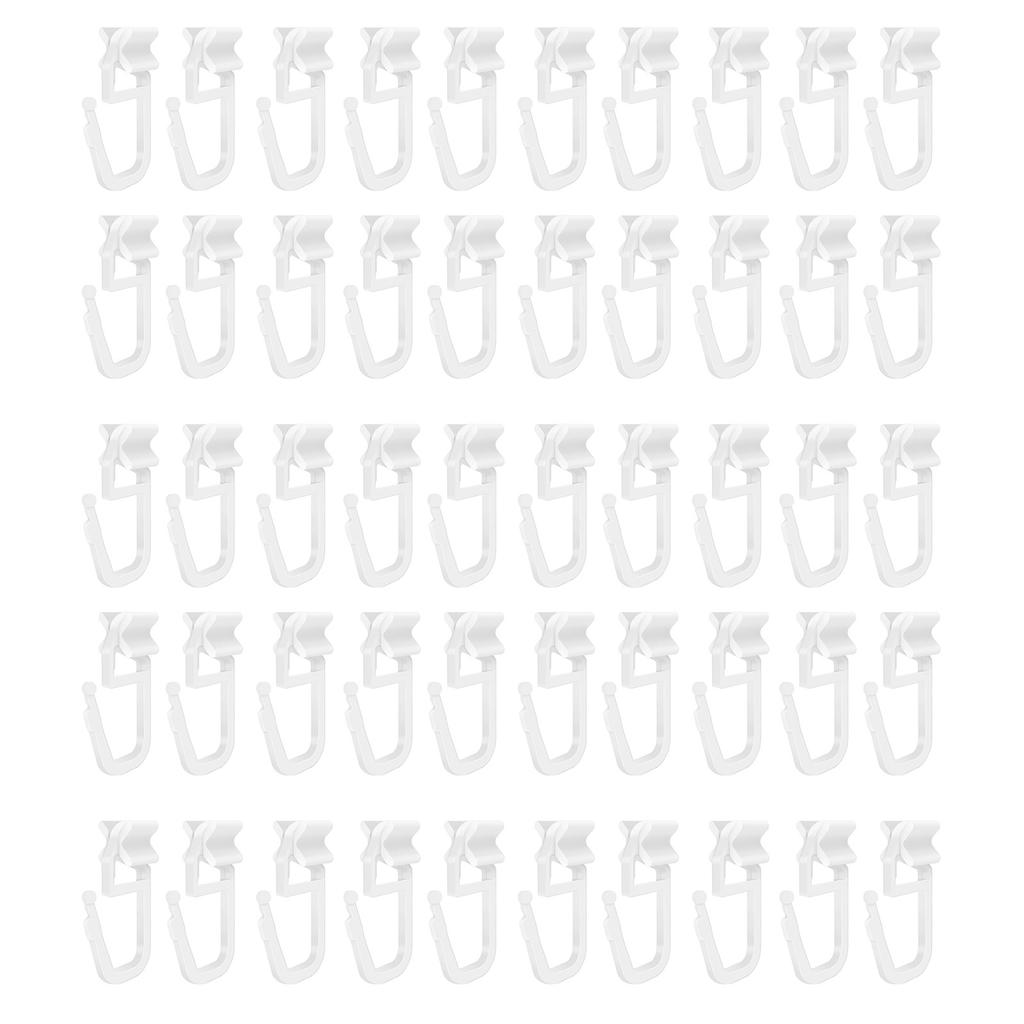 50pcs Durability Curtain Hooks Curtain Gliders Compatibles Most Curtain Rails For Seamlessly Movement