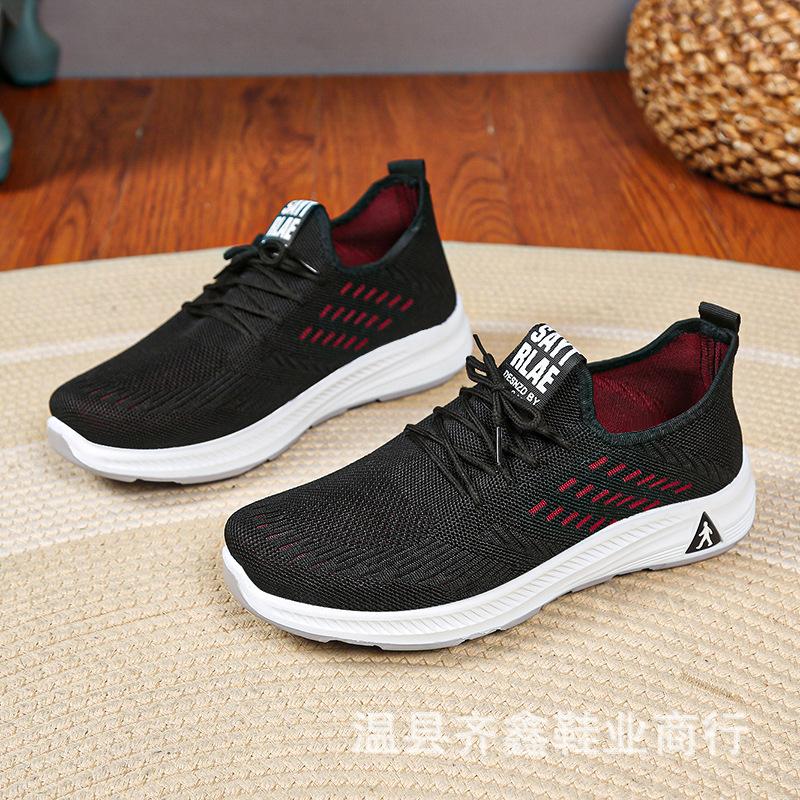 New work men's and women's same shoes non-slip walking shoes men's sports and leisure running shoes soft sole breathable mesh single shoes