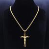 Christian Bible Stainless Steel Jesus Cross Long Necklace Men/Women Necklace Pendant Religious Jewelry Acero Inoxidable N6193S05