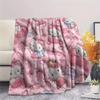 1PC Hello Kitty Pink Print Flannel Blanket, High quality All Seasons, Home Decor, Warmth and Comfort, Perfect for Christmas Gifts