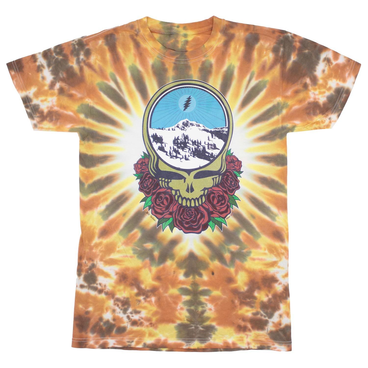 Men s Grateful Dead Mtn. Bolt Tie Dye T-shirt XX-Large Brown S