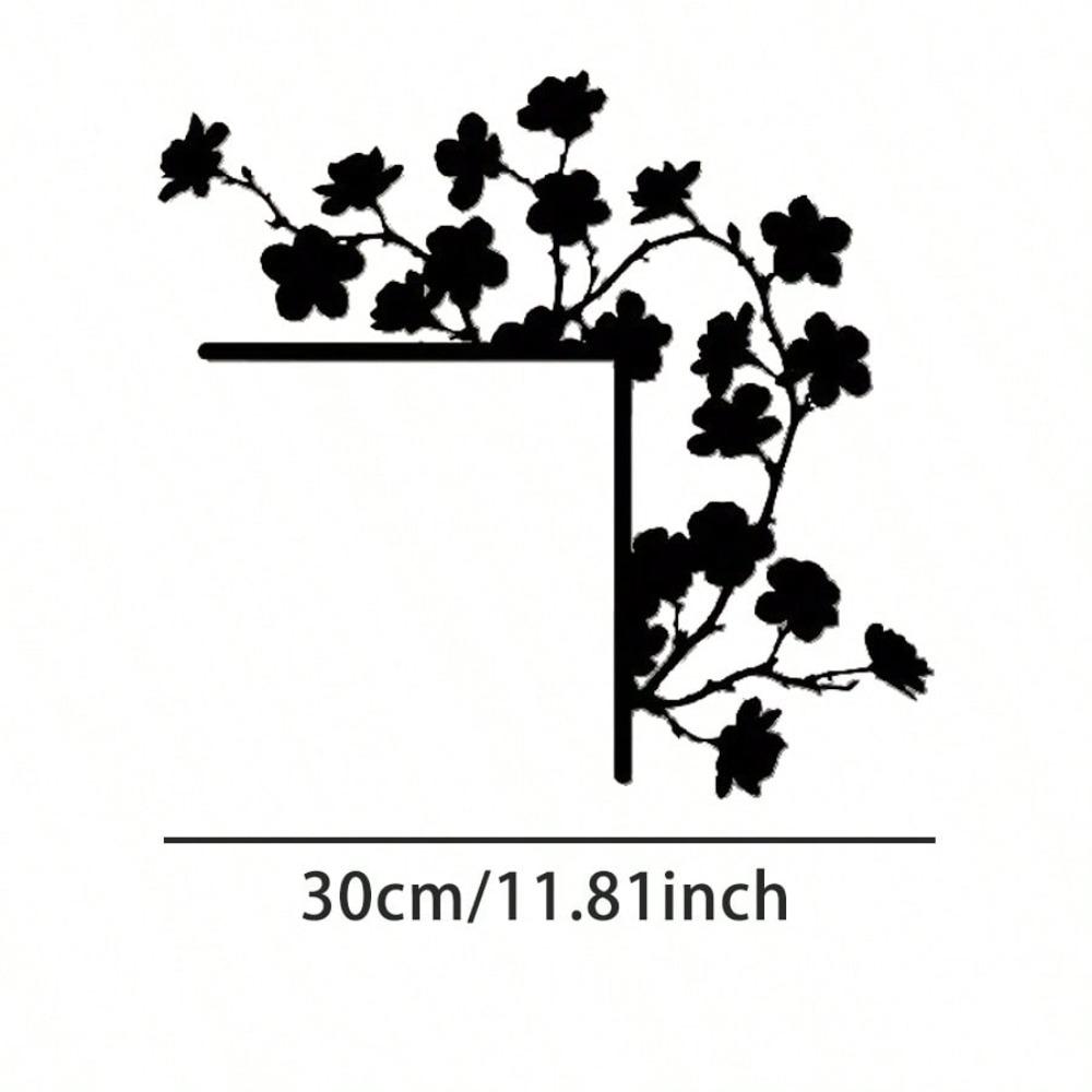Personalized Metal Wall Art Black Floral Silhouette Sign Christmas Halloween Gift Home Decor