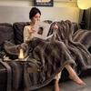 2025 Autumn/Winter Luxury Double-Sided Mink Blanket - Thickened Golden Sofa Throw with Zipper.