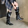Long boots women's long tube tall tube thick sole autumn and winter British style pointed head thick heel new knight boots