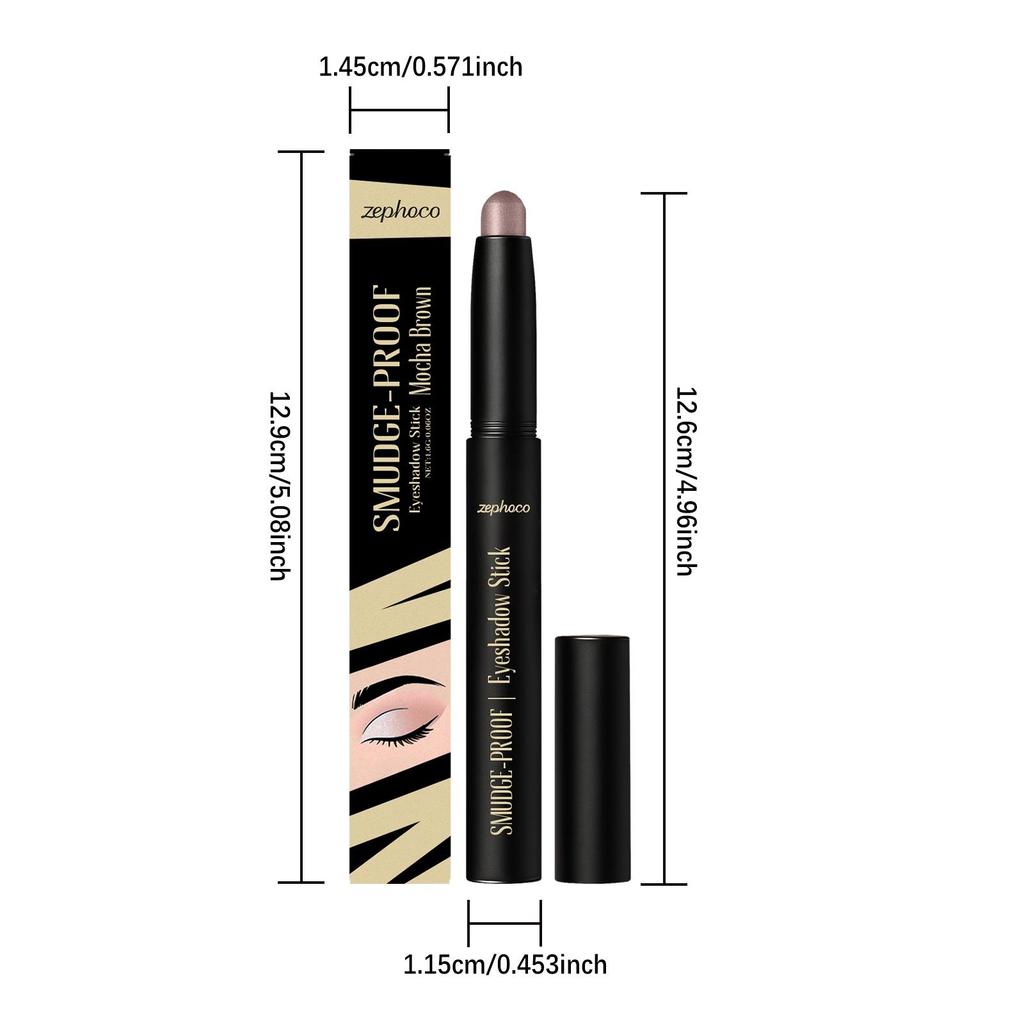 2PCS Vibrant  Eyeshadow Stick Long-Lasting Shimmery and Glittery Eye Makeup Easy-to-Apply Smudge-Proof and Waterproof Eye Shadow Pencil
