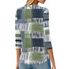 Cardigan a bottoni da donna T-shirt a maniche 3/4 con scollo a V T-shirt casual moda con stampa Top