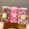 200pcs/set Girls Fluffy Hair Tie Jars Soft Textured Small Scrunchies Perfect Daily Hairstyling Cute Hair Bands Ponytails Adorable Vibrant Hair Tie