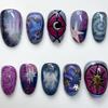 24 Stück tragbare Press-On-Nägel Erdbeer-Schleifen-Design Nagelspitzen Rot Kurz Mandel Perle Sternenlicht Falsche Nagelkunst Blume Falsche Nägel