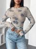 2025 Elegant Women's Floral Mesh Pleated Short Top