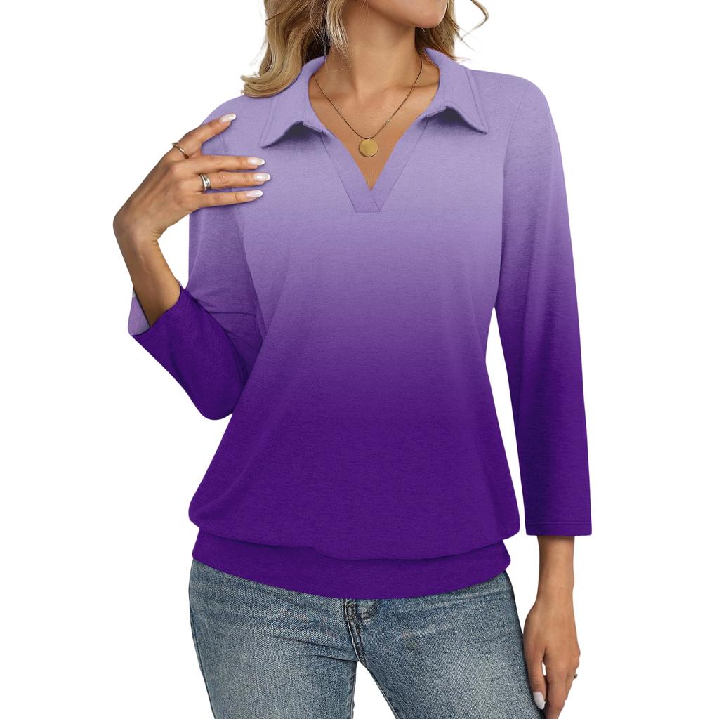 Women's Fashionable Casual Gradient Printed Top