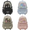 Shoulder Large Bag Capacity Solid Color Backpack Unisex School Travel Student