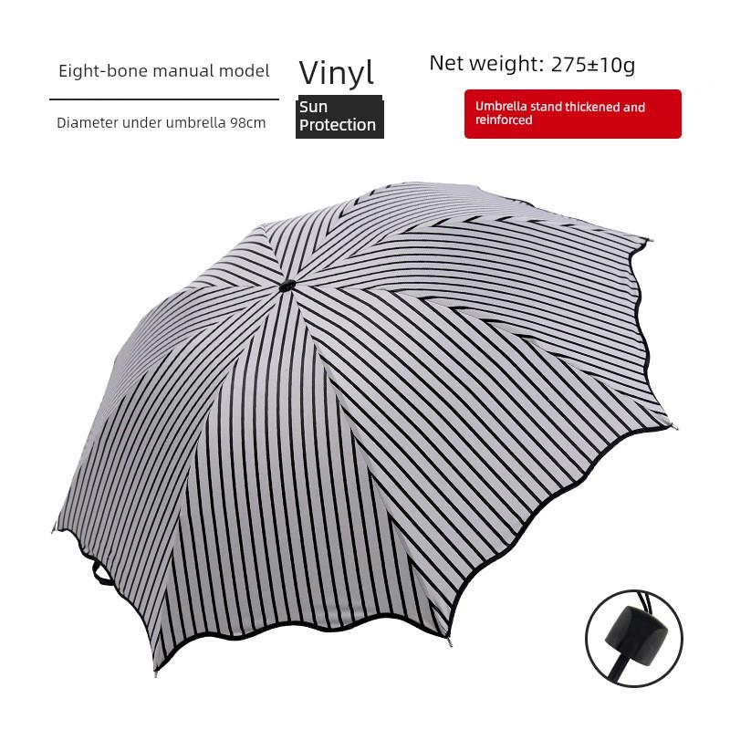 Directly Supplied to Street Vendors, Foldable Sun Umbrella, Women's Sun Protection Black-Coated Parasol, 70% off Creative Umbrellas