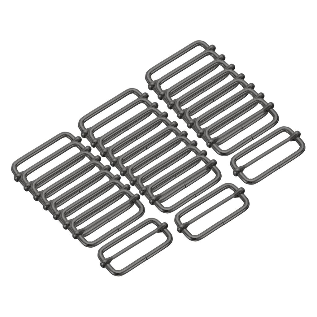 25 Pack Metal Slide Adjustment Buckle Rectangle Slide Adjuster Webbing Strap Slider for Belt Bag Backpack DIY Accessories Replacement [uxcell] 2"