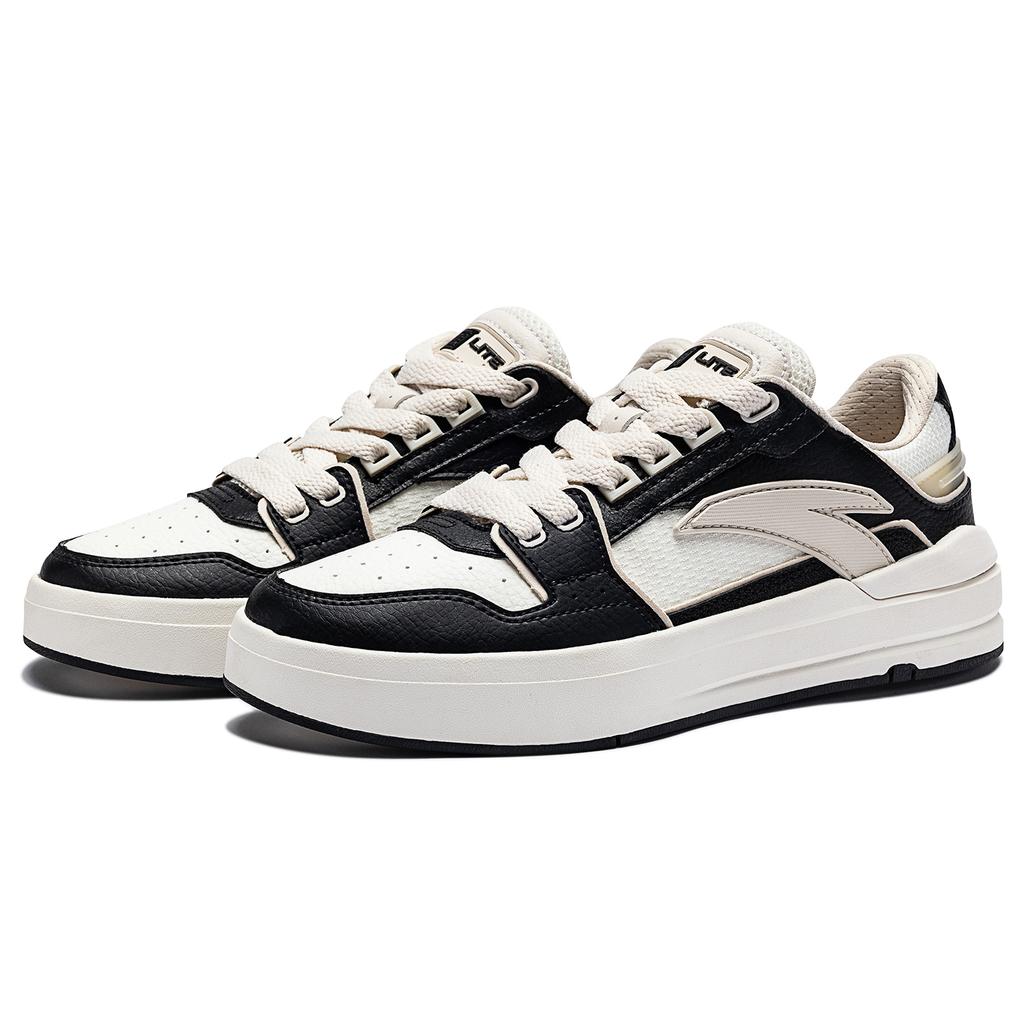 Anta Antiskid Wear Resistant Lightweight Low Top Skate Shoes Women Sneakers Black White Gray 122338071-2
