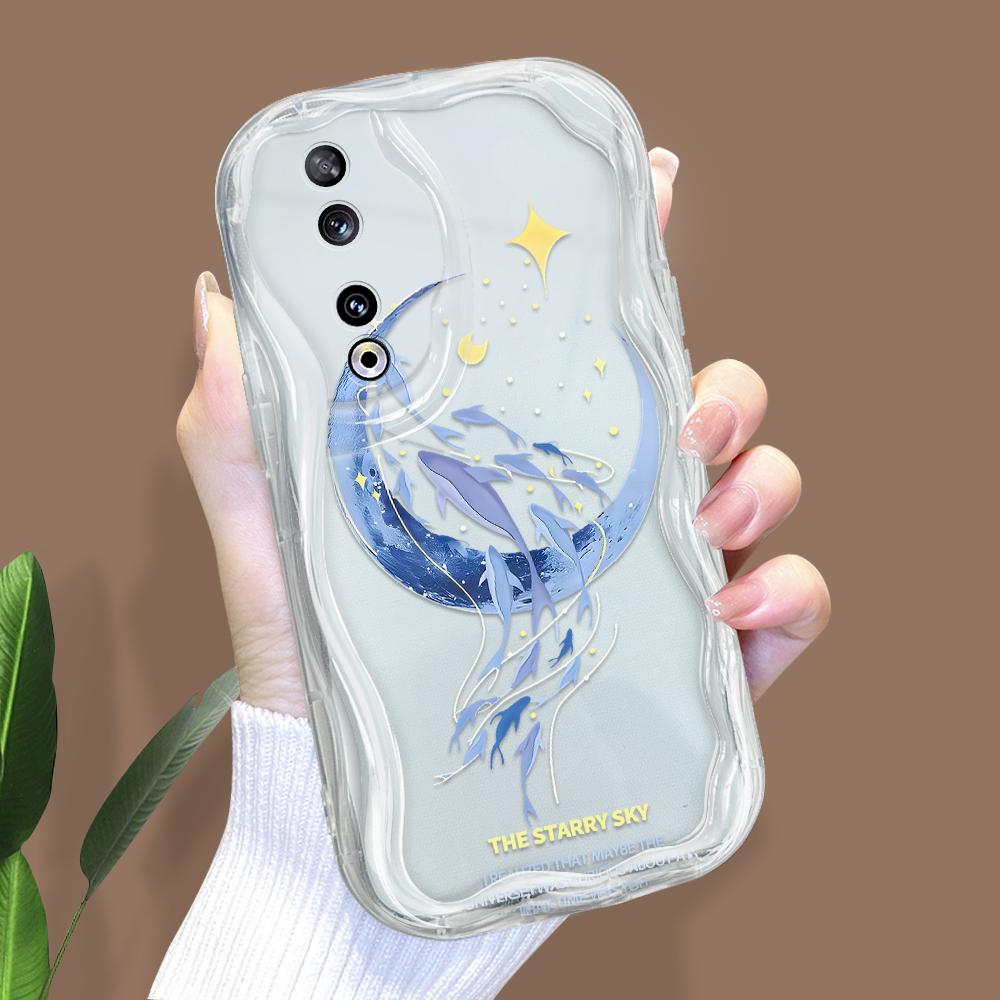 Cute Cartoon Pattern Cream Texture Casing Wavy Edge Soft Silicone Cover Phone Case for Huawei Honor Infinix Tecno iPhone