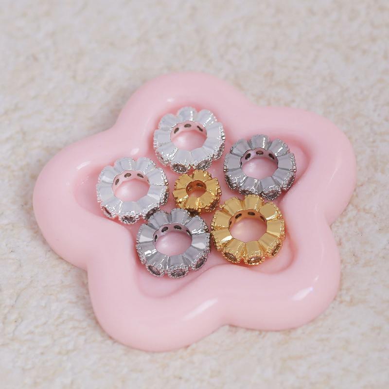 10/20Pcs Diy Accessories Metal Rhinestone Wave Shape Spacer Beads For Jewelry Making Bracelets Beads Separator Beads