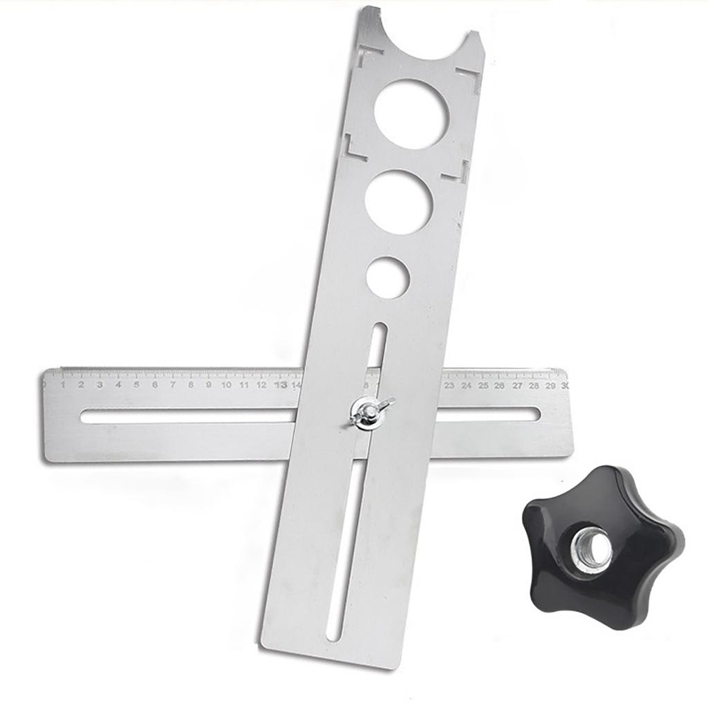 Tile Locator Ruler Multifunctional Stainless Steel Adjustable Punching Measuring Ruler Tile Tools For House Decorated Work