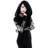 Frauen Punk Gothic Hoodie Langarm Zip-up Hoodie Jacke Top Lange Sweatshirt