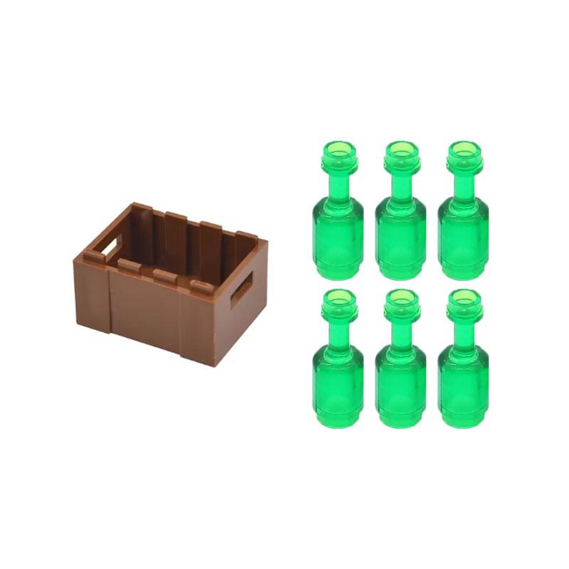 MOC By Serie Byggeklosser Figurer Scene Kreativt Tilbehør Kjeder Mini Klosser Fargede Vinflaskebokser Leke Gaver