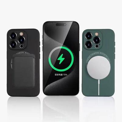 Vhodné pro iPhone 16 magnetický kryt z tekutého silikonu s příjemným dotykem, Apple 15proMax ochranný kryt proti pádu 14