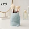 One-piece Molded Pen Organizer Standing Capybara Holder, Cute Animal Desk for Pens Makeup Gradient Orange Cup Brushes, Large Capacity