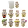 Cartoon Rabbits Silicone Molds Crafts Ornament Plasters Mold Handmade Scented Candle Mould Home Decorations Tool