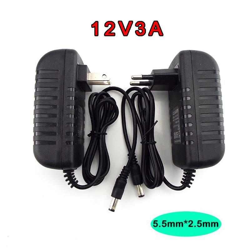 5,5*2,5mm Stecker AC 100 V-240 V DC 12 V 3 A Adapter Netzteil Konverter Wandladetransformator für CCTV LED Streifenlicht