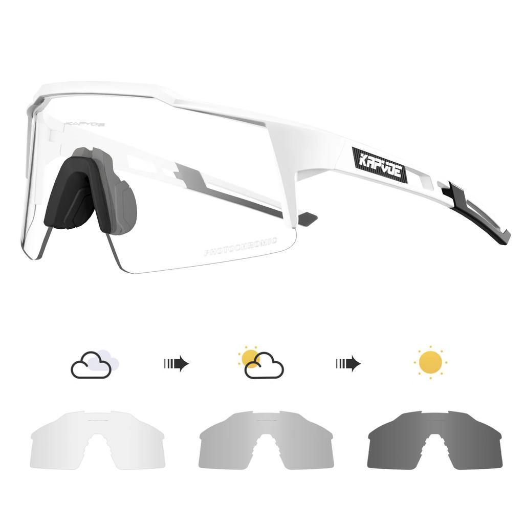 Kapvoe Pink Photochromic Cycling Glasses for Men Fashion MTB Road Bike Sunglasses Women Eyewear UV400 Protection Driving Classic