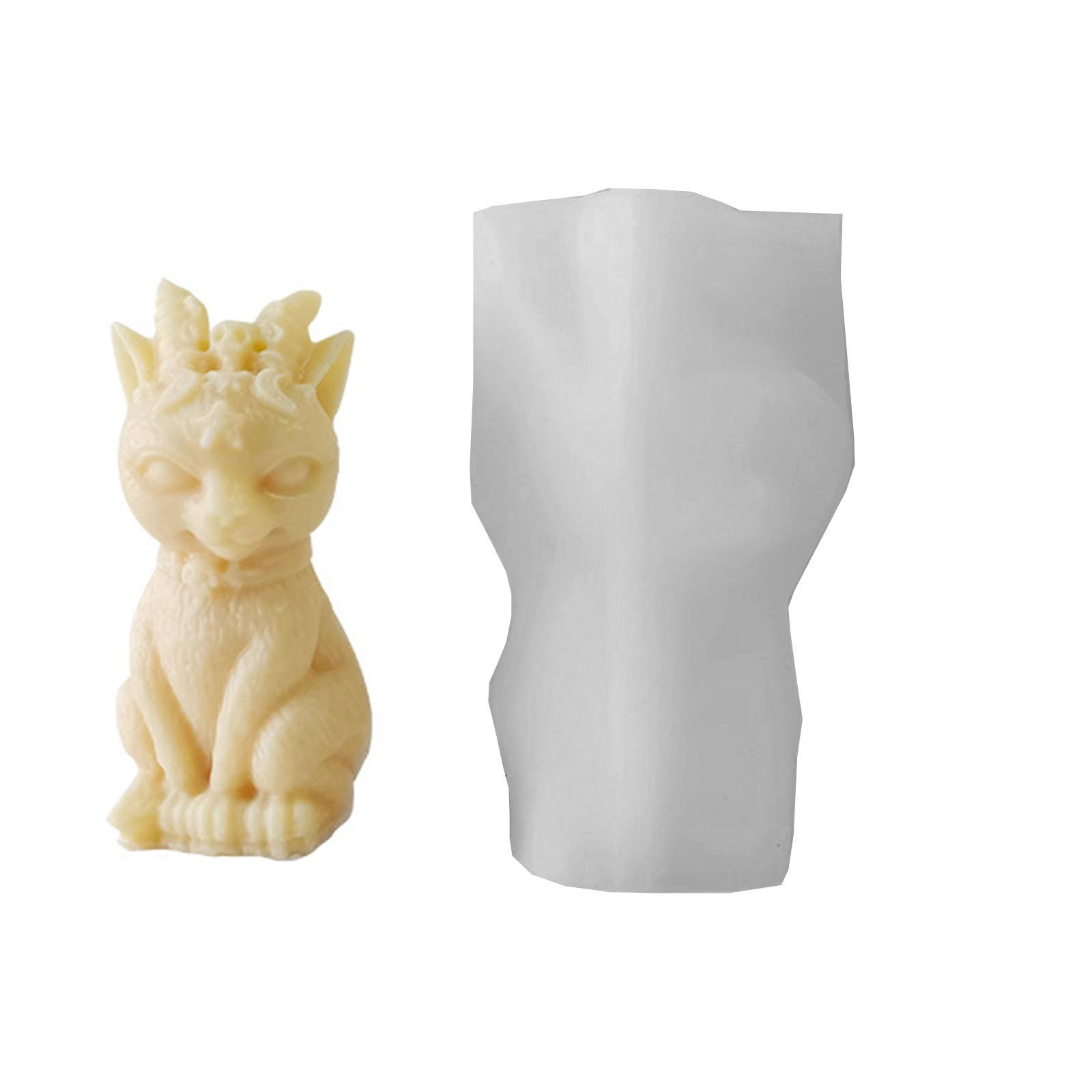 DIY Candle Moulds Clay Moulds Crafts Moulds Hand-making Supplies Demon Cat Shaped Non-stick Silicone Material for Crafts