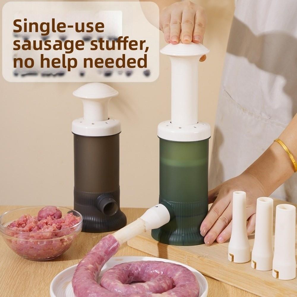 Food-Grade Material Sausage Machine Manual Operation with 4 Stuffing Tubes Sausage Filling Tool Vertical Design Stuffer Filler